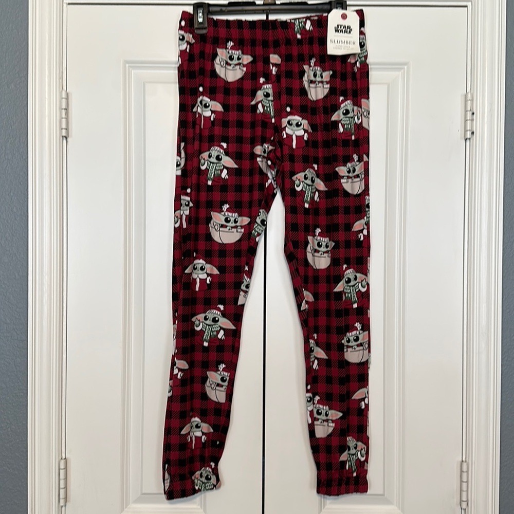 Star Wars‎ Christmas Baby Yoda Pajama Pants womens size medium Munki Munki NWT!